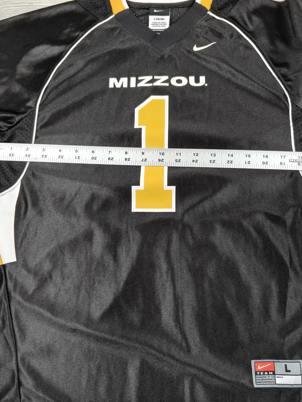 Nike Mizzou Tigers Youth Jersey #1 Black Football Shirt Size Large 16/18